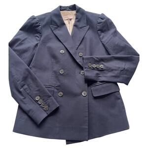 Tailored Rebecca Taylor Navy Blue Double Breasted Blazer Size 6